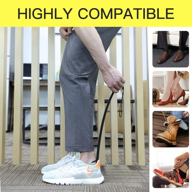 PCEEL Shoe Horn Long Handle Super Strong Plastic/Genuine Wood with Lanyard,Shoehorn Fit for Men,Women,Seniors,Kids - Image 5
